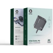 تصویر سر شارژر گرین لاین دوگانه 40 واتی Green 40W Dual PD wall charger GL-WC08