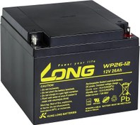 تصویر باتری یو پی اس لانگ سیلد اسید 26 آمپر 12 ولت Long Lead Acid Battery WP26-12 12V 26Ah