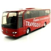 تصویر مدل خودرو 1:60 اتوبوس فلزی ریخته گری دایکاست مرسدس بنز تراوگو قرمز اورجینال WELLY 