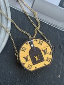 تصویر کاور ایرپاد لویی ویتون گرد سیلیکونی + بند بلند زنجیری 