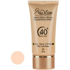 تصویر کرم ضد افتاب مدیسان پوست چرب و حساس رنگی بژ روشن شماره 1 حجم 30 میل SPF40. تاریخ : 1405/03/10. دارای پوشانندگی بسیار مناسب و عالی برای پوست دارای لک . 