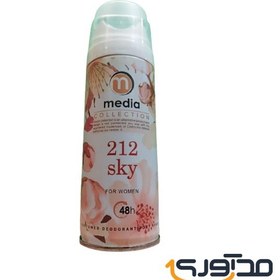 تصویر اسپری بدن زنانه طرح جدید مدل 212 Sky حجم 200میل مدیا Media Body Spray 212 Sky For Women 200ml