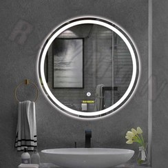 تصویر آینه بک لایت کد101 - سنسور لمسی و ضد بخار / قطر80 