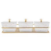 تصویر ظرف صبحانه ماریا کام تزئین 3 قطعه طلای 30 10 سانتی متر کاراجا Karaca 