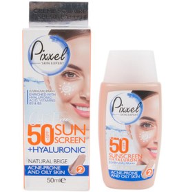 تصویر کرم ضد آفتاب پیکسل مناسب پوست چرب جوشدار و مختلط SPF50 رنگ بژطبیعی Pixxle Sunscreen Tinted Cream For Acne Prone And Oily Skin 50ml