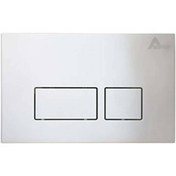 تصویر صفحه کلید فلاش تانک توکار فلت دکمه مستطیلی کروم Alps M Chrome Rectangle Flash Tank Plate