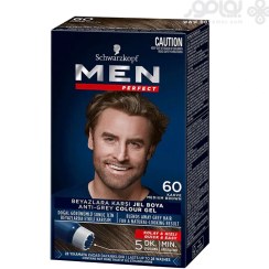 تصویر کیت رنگ موی مردانه من پرفکت Men Perfect شماره 60 رنگ قهوه ای SCHWARZKOPF MEN PERFECT 60 MEDIUM BROWN