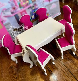 تصویر ست اسباب بازی تخت خواب چوبی ۵ عددی مناسب کودک 