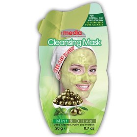 تصویر ماسک لایه بردار صورت نعناع و زیتون مدیا media face mask mint olive 20ml