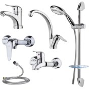 تصویر ست شیرآلات مدل استار مجموعه 6 عددی کروم 