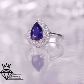 تصویر انگشترزنانه نقره یاقوت اتمی اشکی کد316 