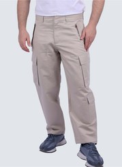 تصویر شلوار کتان مردانه با چندین جیب در رنگ شن برند selected Men's Multi Pockets Cargo Pants in Sand