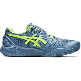 تصویر کفش تنیس مردانه اسیکس Asics Gel-Resolution 9 – طوسی/ سبز 