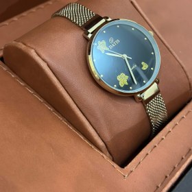 تصویر ساعت زنانه اورجینال داتیس تمام طلایی با بند ظریف مدل D8400L Datis original women's watch, all gold, with a fine strap model D8400L