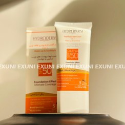 تصویر کرم ضد آفتاب هیدرودرم SPF50 فاقد چربی رنگ بژ گندمی 40 میل Hydroderm SPF50 Oil Free tinted Wheat beige Sunscreen 40ml