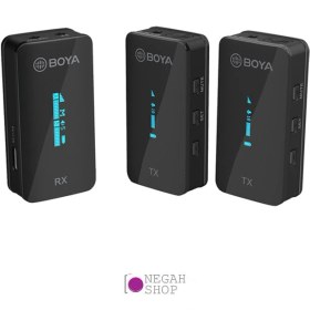 تصویر میکروفون یقه‌ای بی‌سیم بویا مدل BY-XM6-S2 دو کاربره 