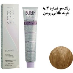 تصویر رنگ موی پیوریس اسکرین (بدون آمونياک و ppd)شماره 8D (8.3) – بلوند طلایی روشن 