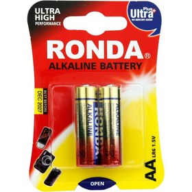 تصویر باتری نیم قلمی روندا مدل Ultra Plus Alkaline بسته 2 عددی Ronda Ultra Plus Alkaline AAA Battery Pack Of 2