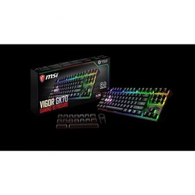 تصویر کیبورد مخصوص بازی مکانیکی ام اس آی مدل Vigor GK70 SILVER ا MSI Vigor GK70 SILVER Mechanical Gaming Keyboard MSI Vigor GK70 SILVER Mechanical Gaming Keyboard