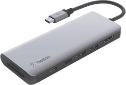 تصویر هاب USB-C بلکین مدل AVC009btSGY ظرفیت ۷ پورت 