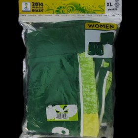 تصویر شلوارک زنانه برند FIFA طرح تیم ملی برزیل ا Women's FIFA sports shorts with Brazil national team design Women's FIFA sports shorts with Brazil national team design