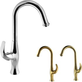 تصویر شیر ظرفشویی البرز روز مدل تورینو Alborzrooz gold mate-Torino kitchen tap