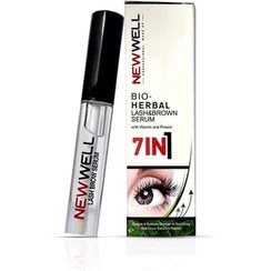 تصویر سرم گیاهی تقویت مژه و ابرو نیوول NewWell 7in1 حاوی پپتید و عصاره یونجه 4.5 میل 