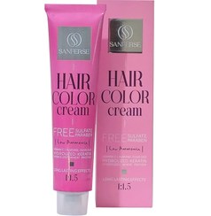 تصویر رنگ موی ۱۲۰ میل شماره ۱/۱ (پر کلاغی) سانفرس Hair color 120 ml no. 1/1 (blue black) sanferse