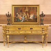 تصویر میز کنسول طلایی چوبی ویولا 