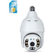تصویر دوربین لامپی چرخشی سیم کارت خور 4g-lte 