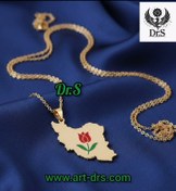 تصویر آویز گردنبند طلا طرح ایران و لاله برند دیارس 