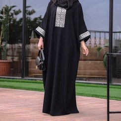 تصویر مانتو عبایی زنانه الیزه جنس کرپ سایز فری تا ۵۶ 