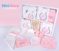 تصویر ست نوزادی کوکالو ۱۹ تکه طرح تاج صورتی سایز ۰ تا ۳ ماه 