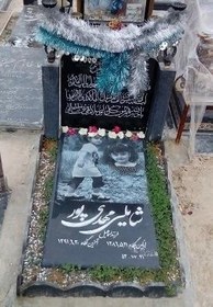 تصویر سنگ قبر گرانیت طرح باغچه ای کد90909 