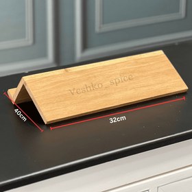 تصویر بانکه شیشه‌ای مک‌کارتی با درب چوبی و استند چوبی 