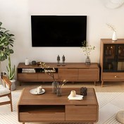 تصویر ست اقتصادی میز تلویزیون و جلومبلی مدل کاترین 