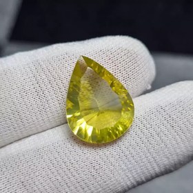 تصویر نگین سنگ لمون کوارتز نئونی معدنی آفریقایی 11/4 قیراط کد 34032 