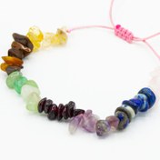 تصویر دستبند سنگ خورد هفت چاکرا 