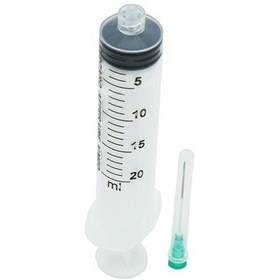 تصویر سرنگ ۲۰ سی سی پیستون دار لوئرلاک وی مد V-med luerlock syringe With Piston 20cc