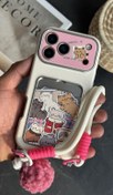 تصویر قاب موبایل آیفون گربه اسکاتیش جاکارتی دار + بند و آویزمنگوله ست 