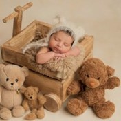 تصویر کالسکه کودک و اسباب بازی آقای نجار ویژه عکاسی آتلیه - بی رنگ (رنگ طبیعی ایجادی خود چوب) 