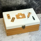 تصویر جعبه کمک های اولیه،باکس دارو،جعبه دارو،باکس چوبی 