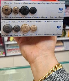 تصویر دکمه فلزی - مشکی / سایز2 