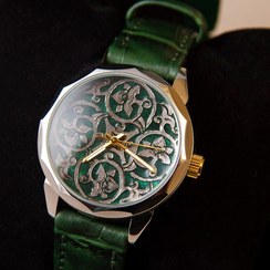 تصویر ساعت دستبند قلمزنی دستساز - قلمزنی نقره اصفهان ( فروش فقط نقدی )