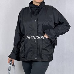 تصویر بارونی زنانه کوتاه ضد آب کد ۳۸۶ - آجری 