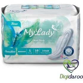 تصویر نوار بهداشتی بالدار سه لایه سایز L مای لیدی My Lady ا Sanitary napkin code:10004 Sanitary napkin code:10004
