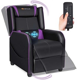 Reclining massage gaming discount chair with footrest