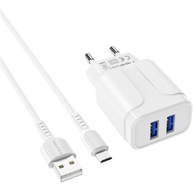 تصویر شارژر دیواری بروفون مدل BA37A به همراه کابل Borofone BA37A Wall Charger And Type-C Cable