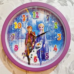 تصویر ساعت دیواری کودک مناسب اتاق خواب 35 سانتی السا - دخترونه elsa clock