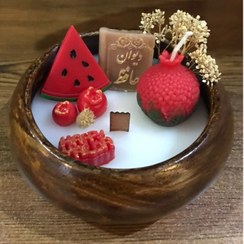 تصویر شات یلدایی بتنی طرح چوب 